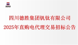 四川德勝集團(tuán)釩鈦有限公司2025年直購電代理交易招標(biāo)文件